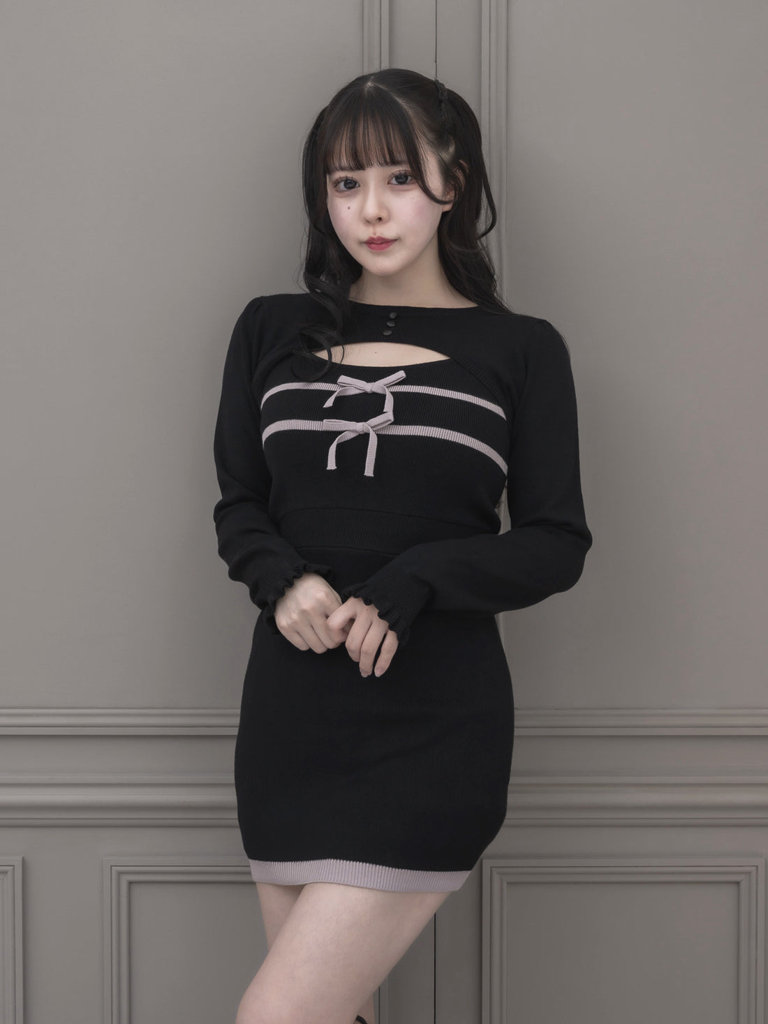 モデル身長：157cm/着用カラー：ブラック
