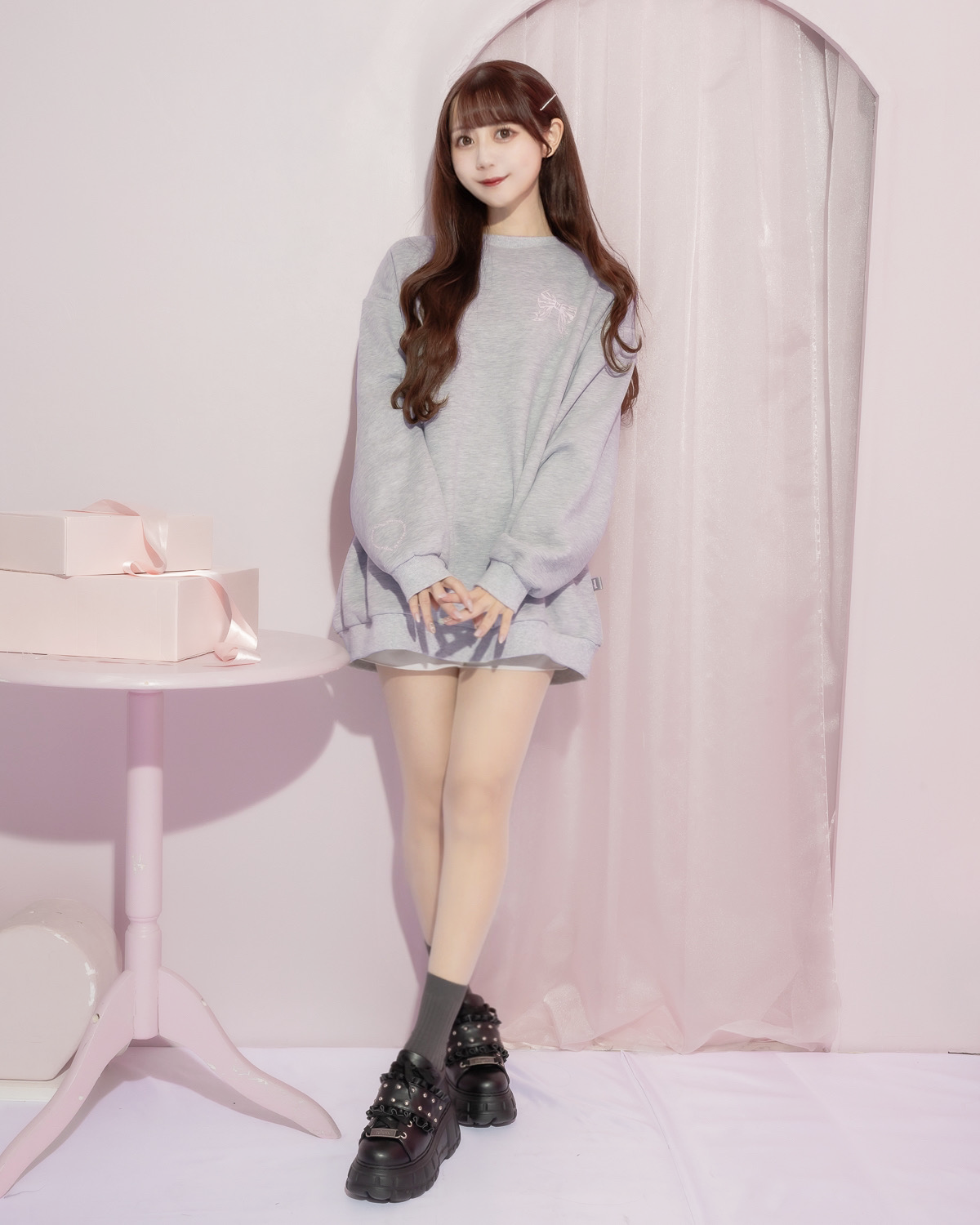 モデル身長:159cm/着用カラー:グレー