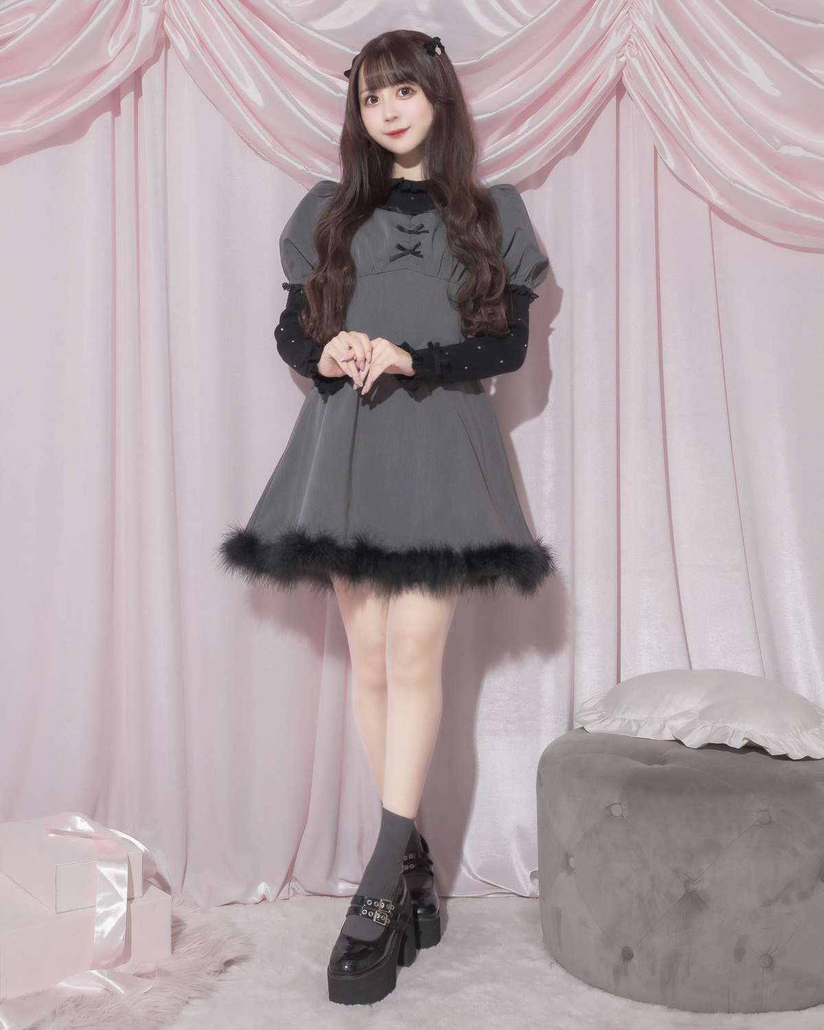 モデル身長:159cm/着用カラー:チャコール