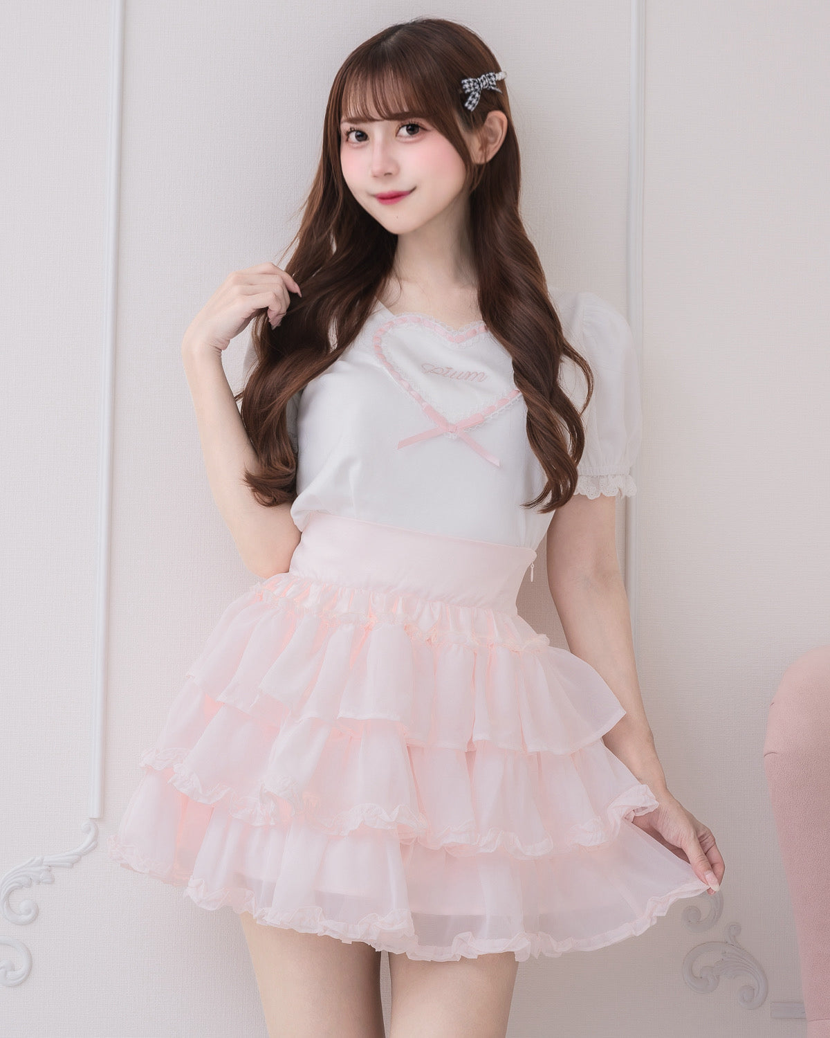 モデル身長:159cm/着用カラー:ピンク