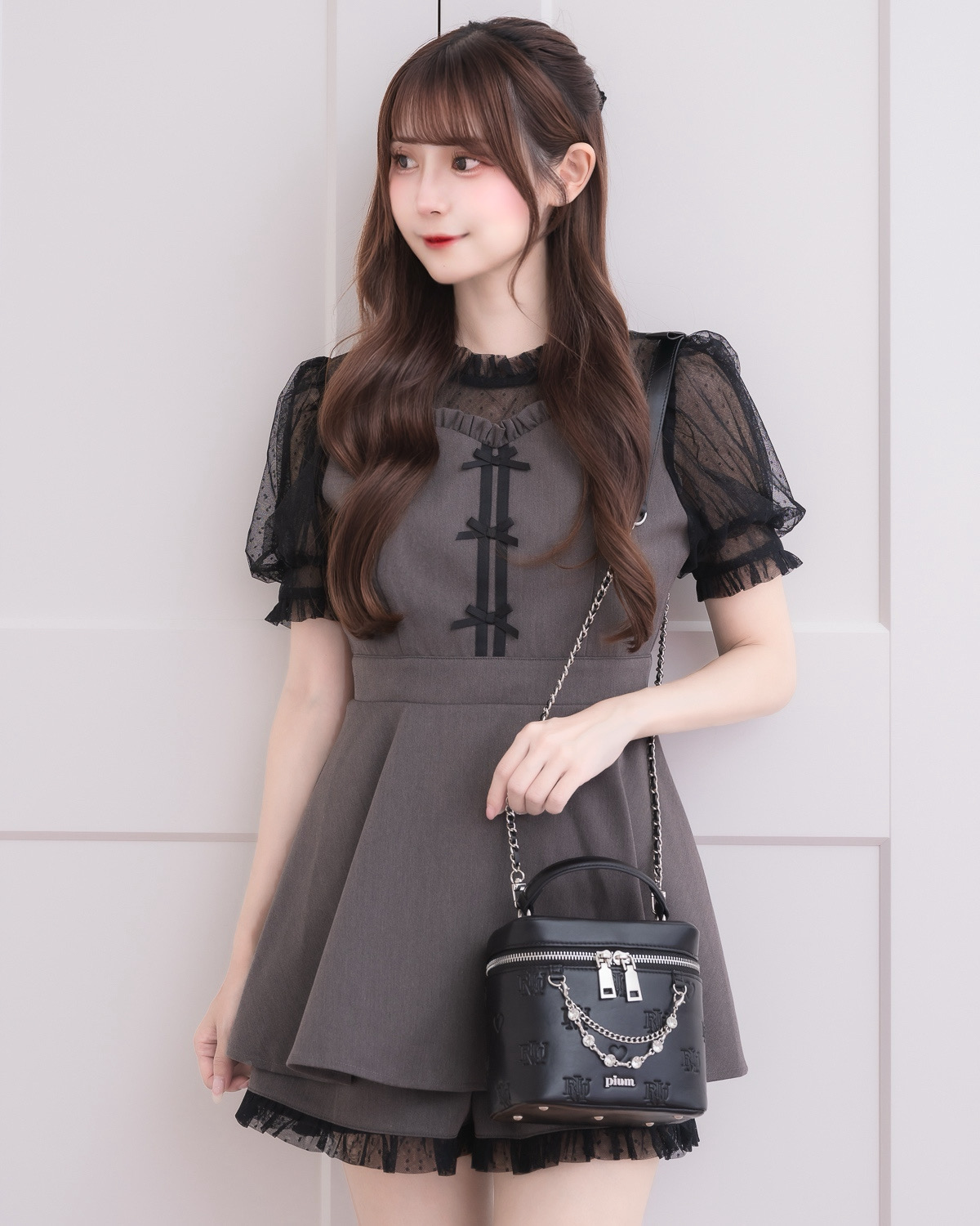 クロコ調ラウンドバニティバッグ – pium