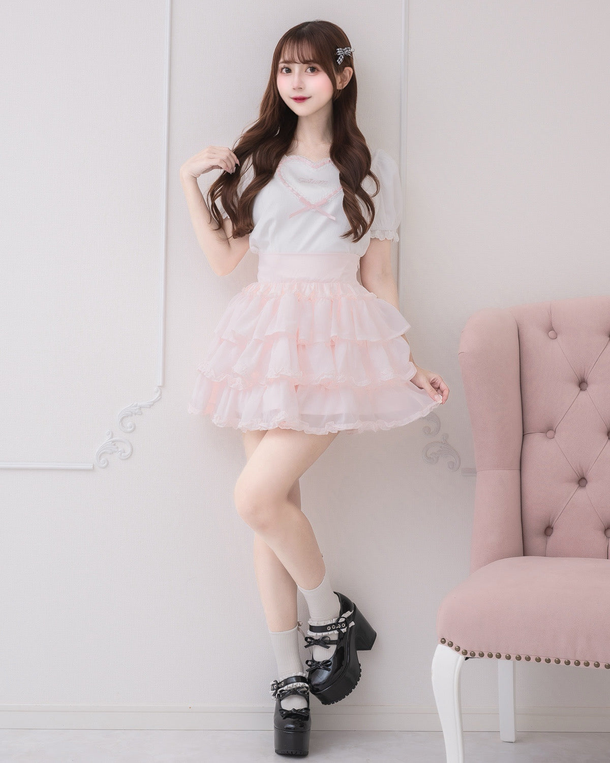 モデル身長:159cm/着用カラー:ピンク