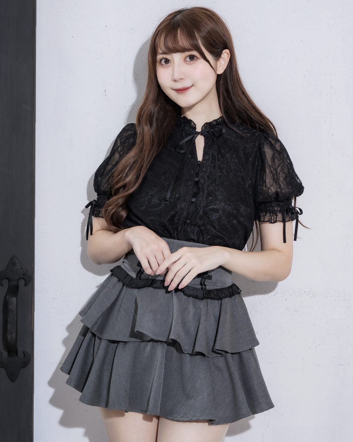 モデル身長:159cm/着用カラー:ブラック