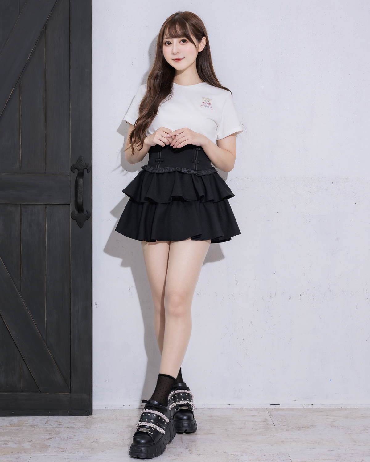 モデル身長:159cm/着用カラー:ブラック