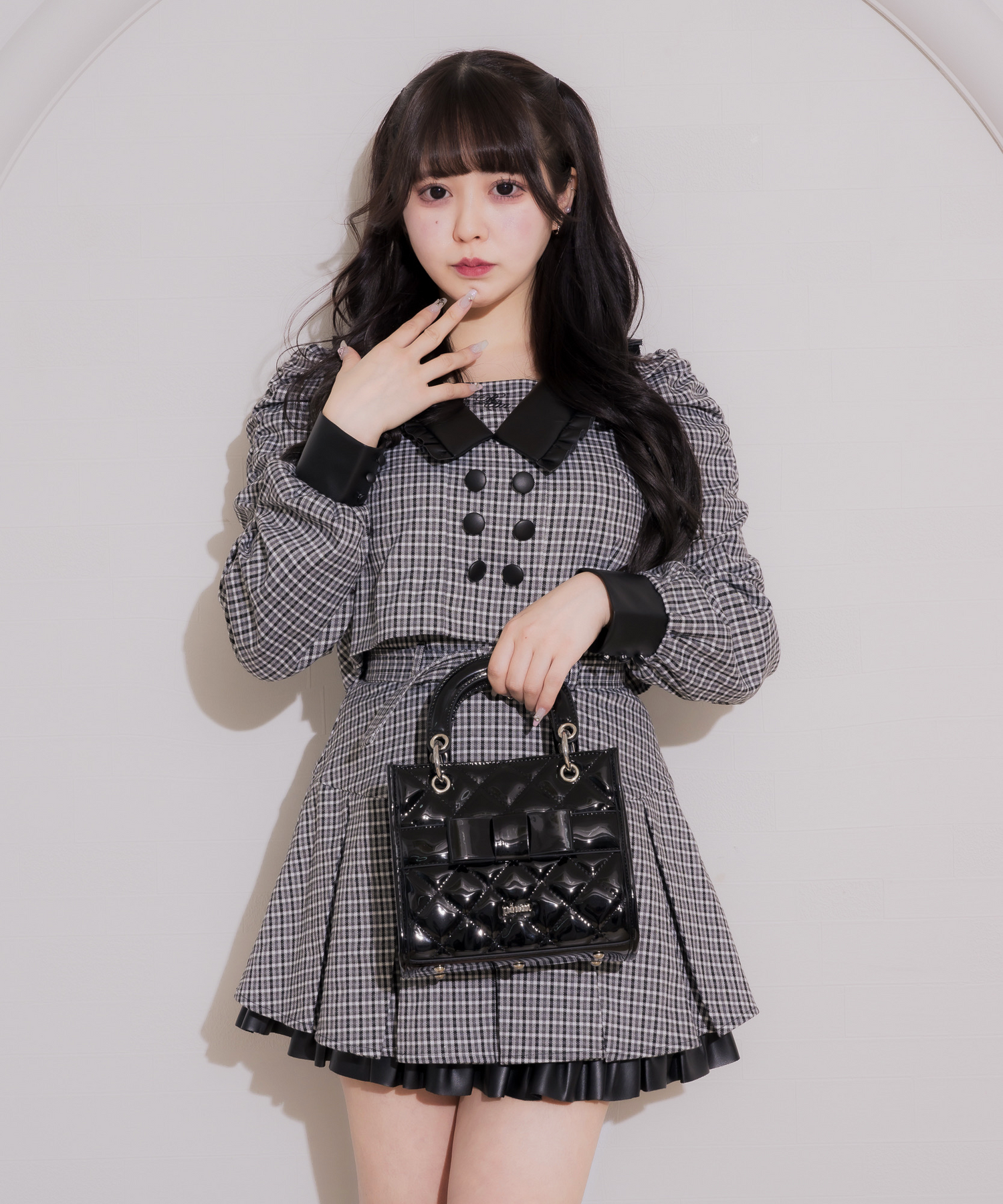 フロントリボンキルティングミニトート