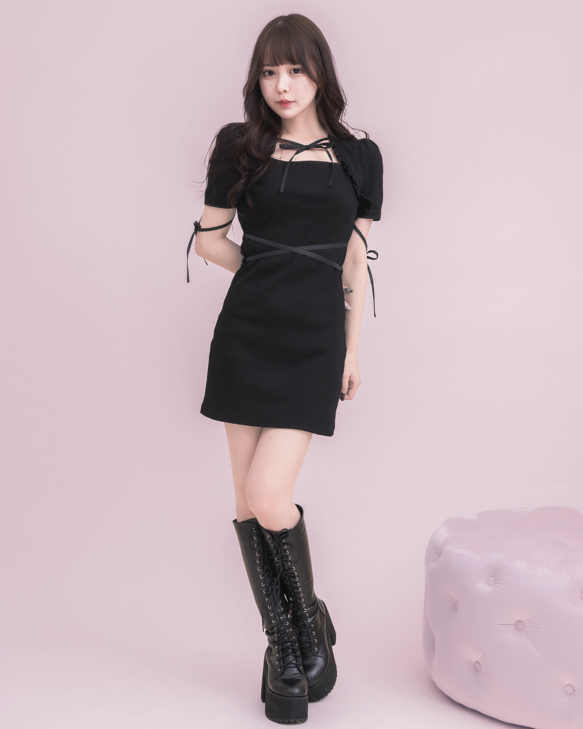 モデル身長:157cm/着用カラー : ブラック