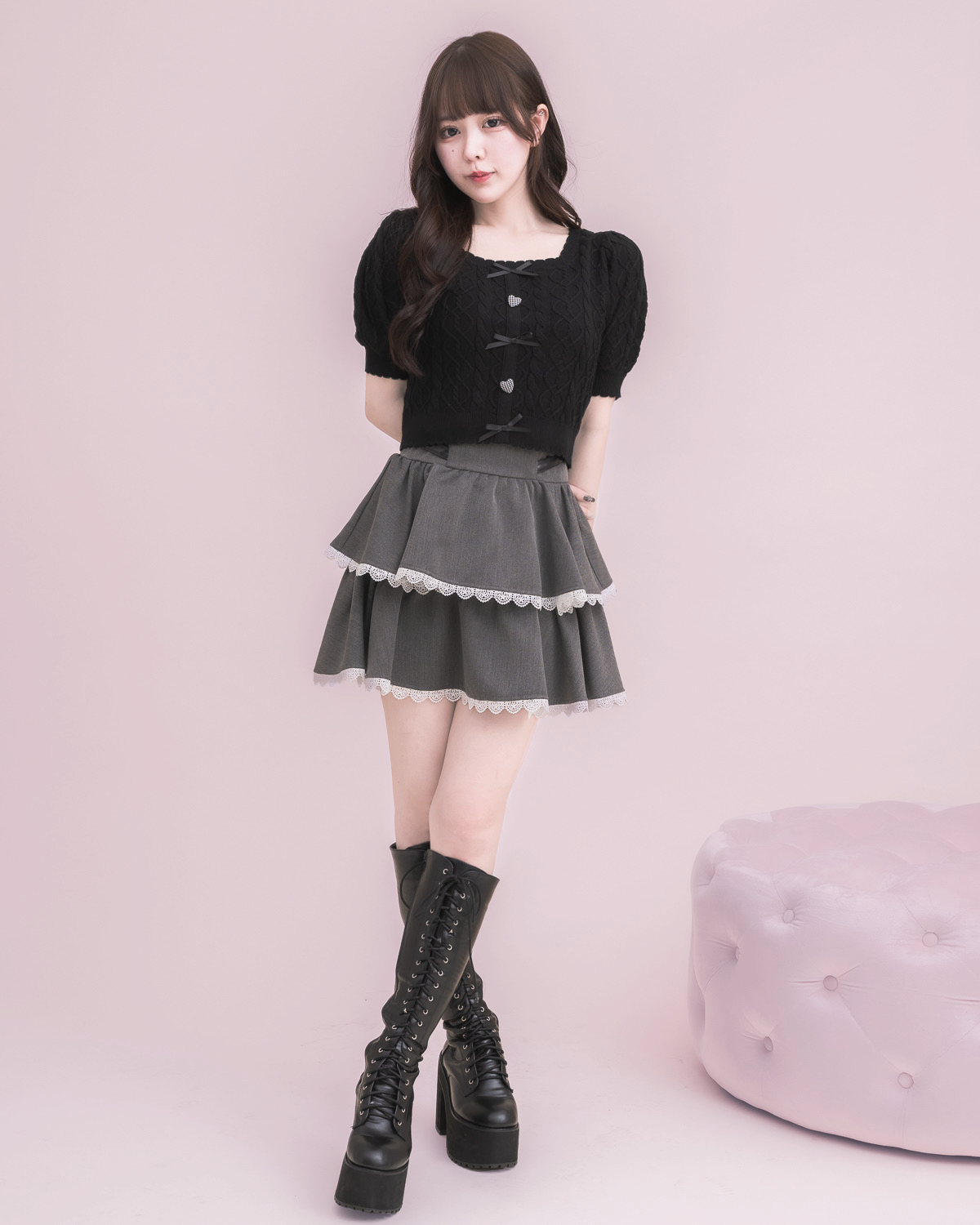 モデル身長:157cm/着用カラー : ブラック