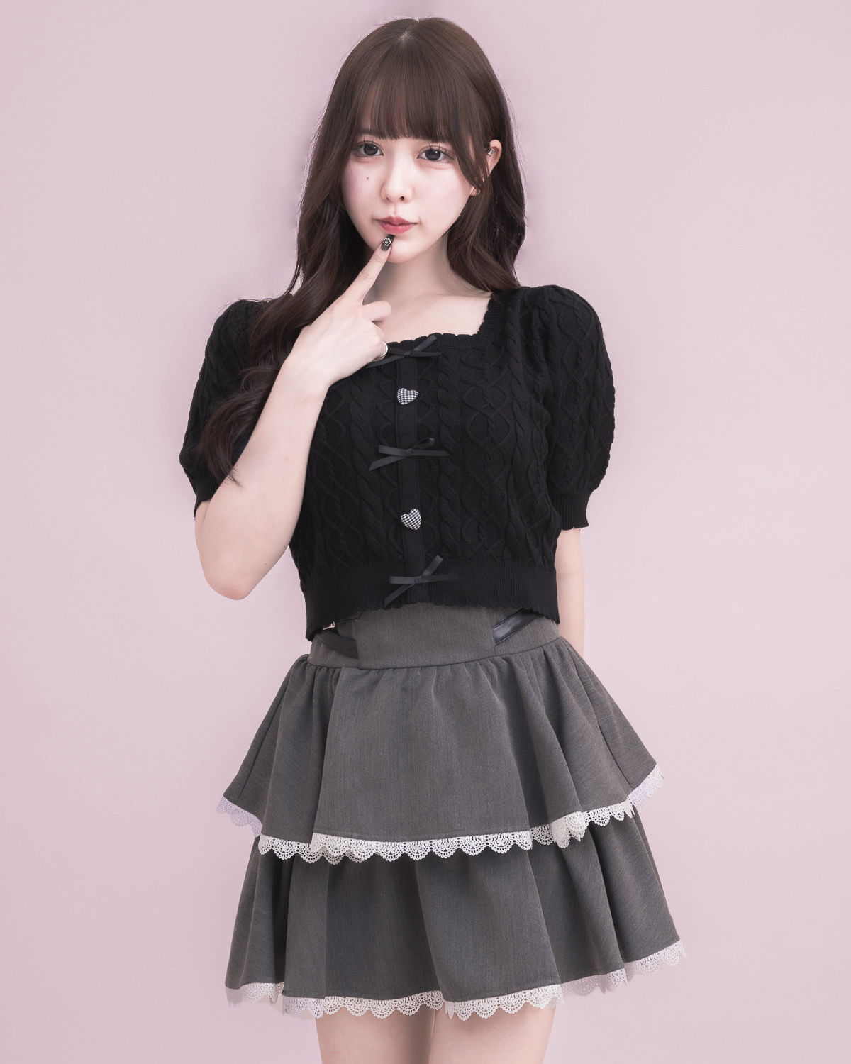 モデル身長:157cm/着用カラー:ブラック×
チャコール