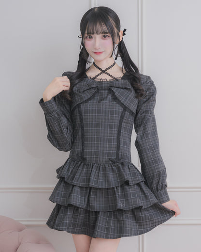 モデル身長：157cm/着用カラー : ブラックチェック