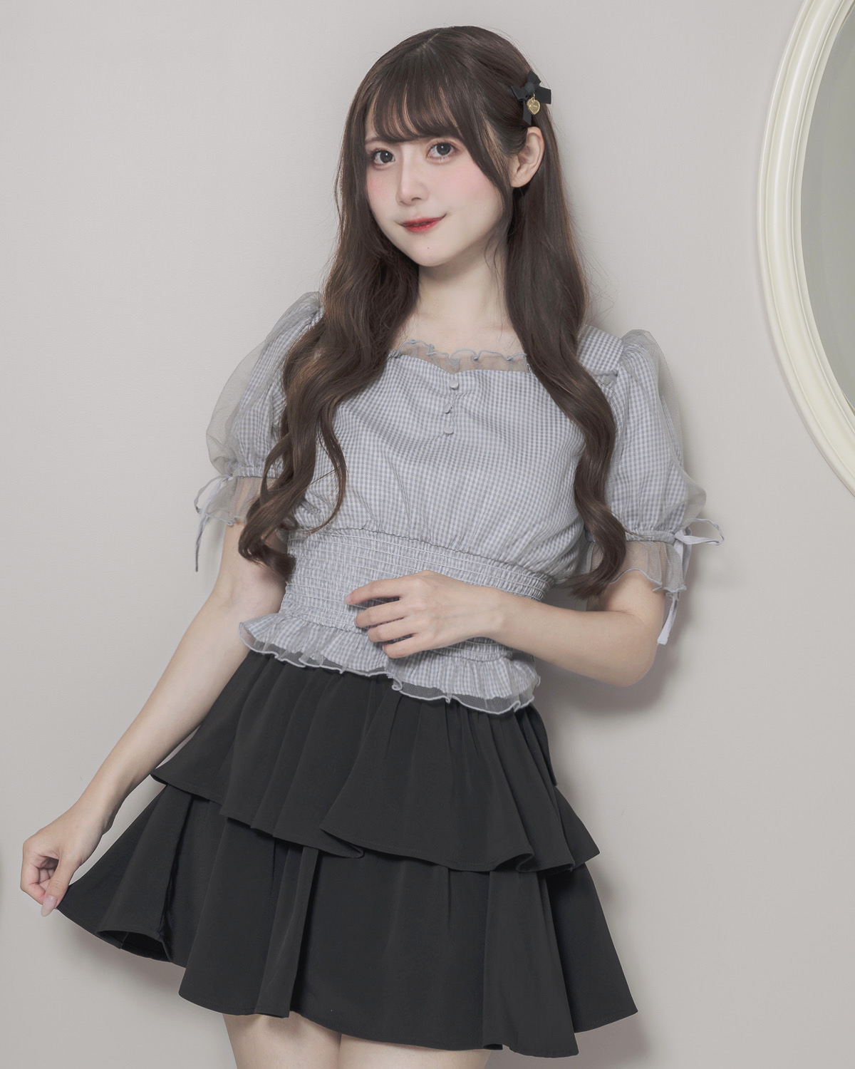 モデル身長:159cm/着用カラー:グレー