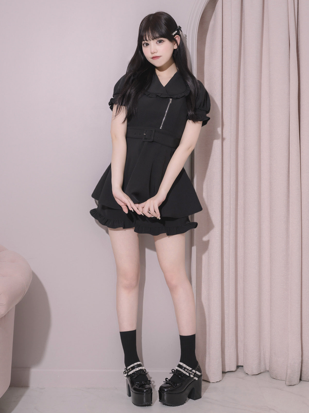 モデル身長:163cm/着用カラー:ブラック