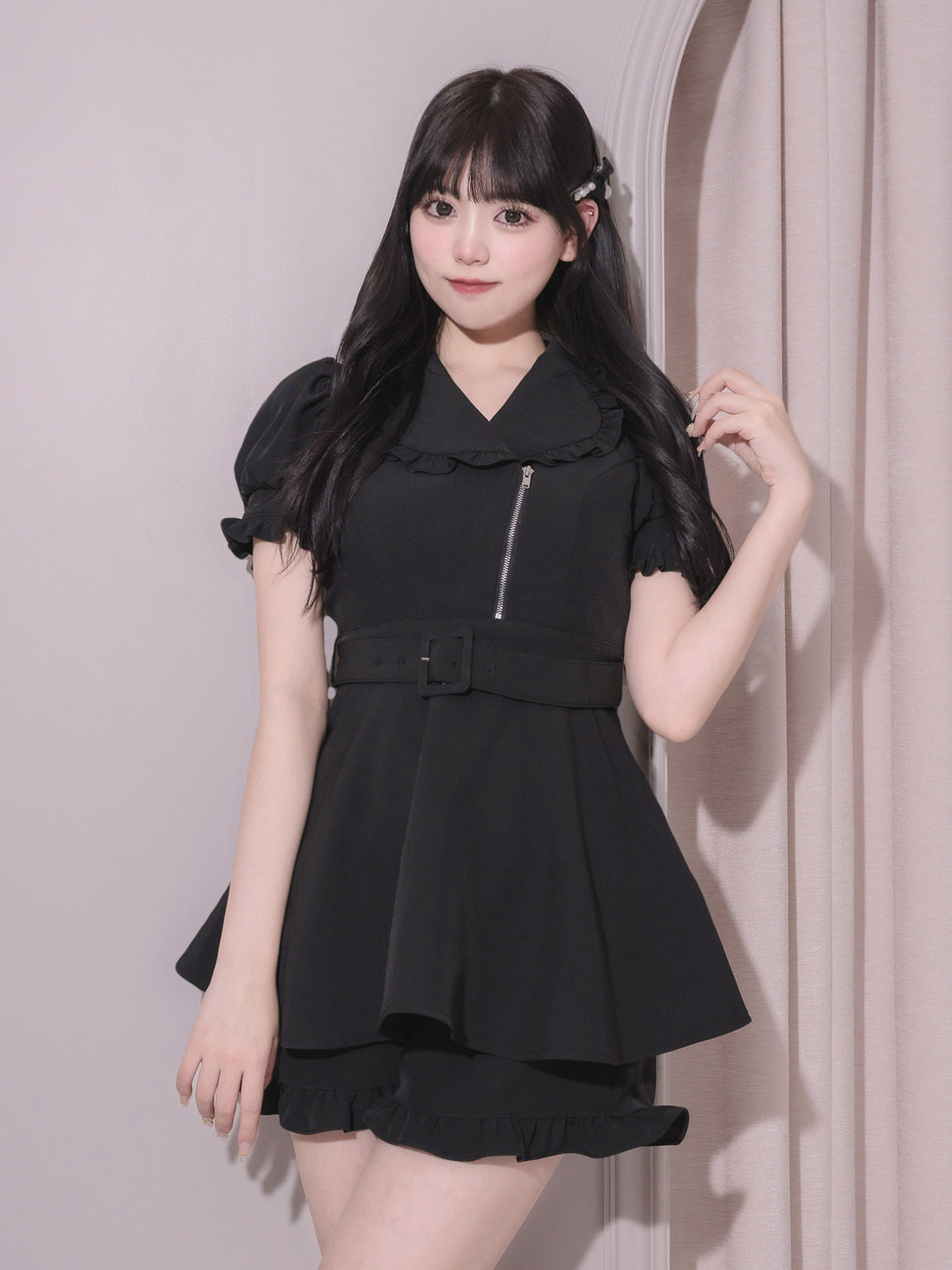 モデル身長：163cm/着用カラー：ブラック