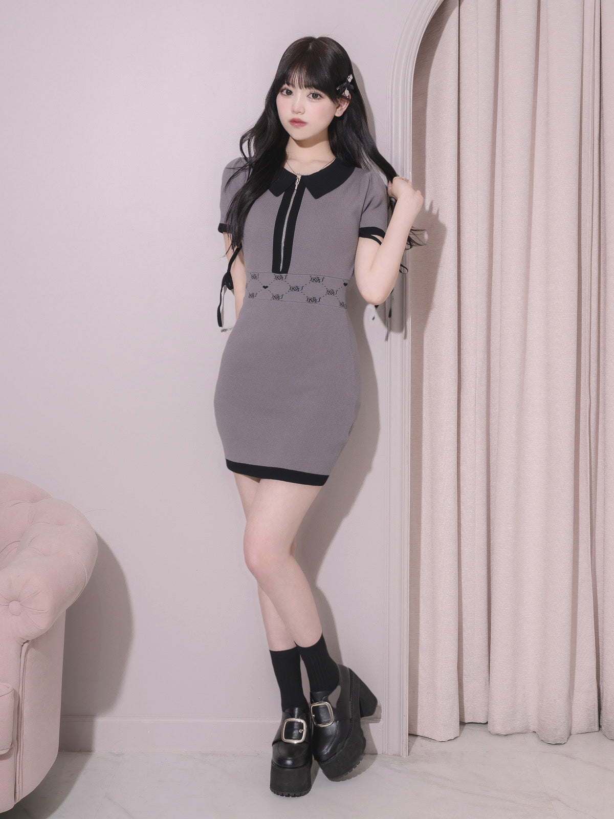 モデル身長:163cm/着用カラー:グレー