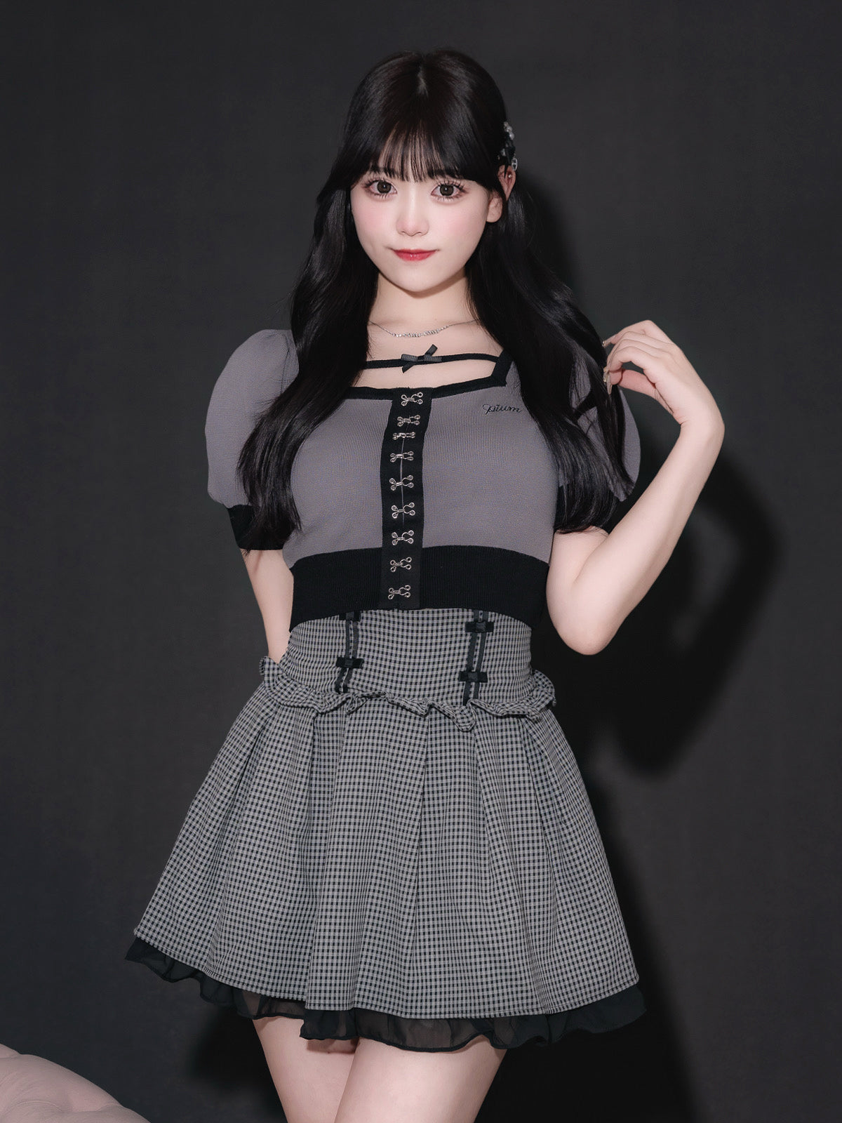 モデル身長:158cm/着用カラー:チャコール