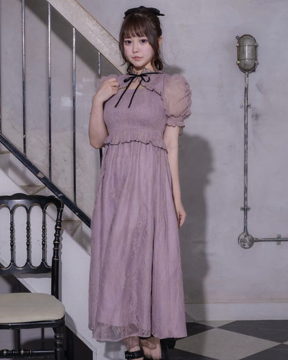 レースケープシャーリングロングワンピース – pium レースケープシャーリングロングワンピース – pium