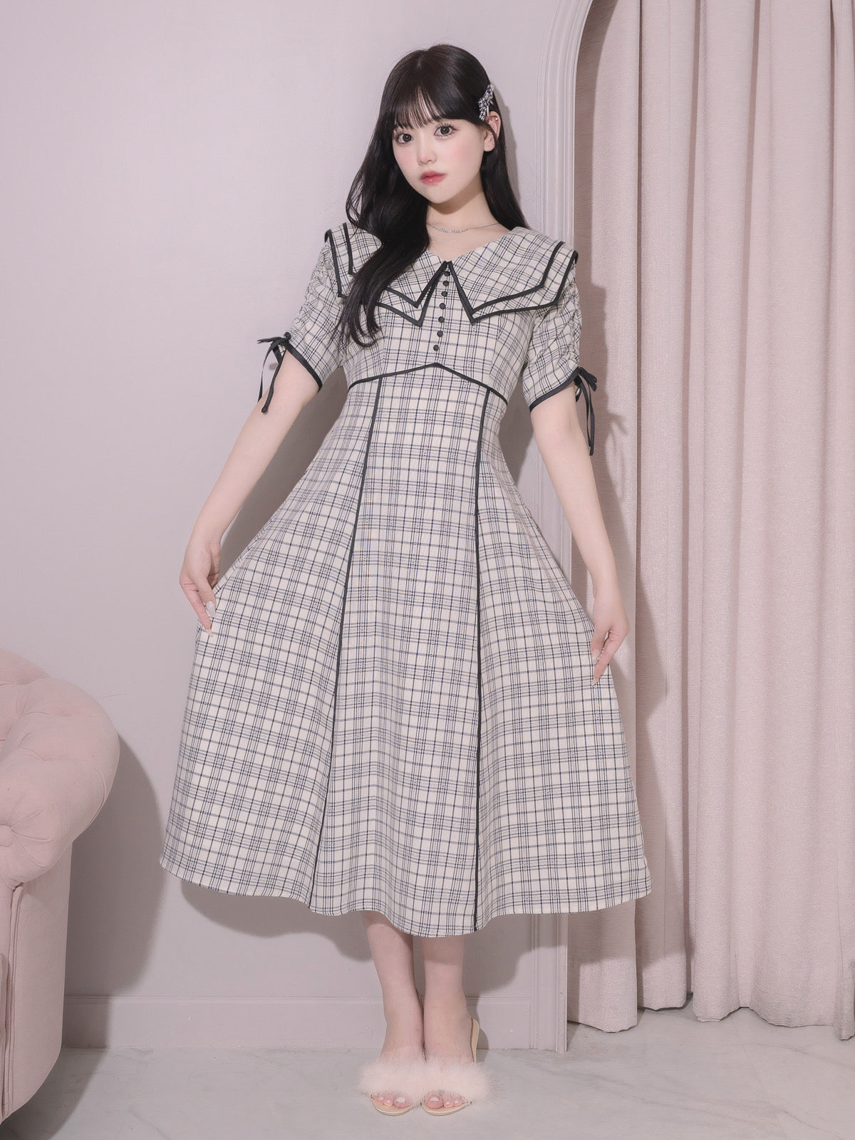 モデル身長:157cm/着用カラー:ピンク