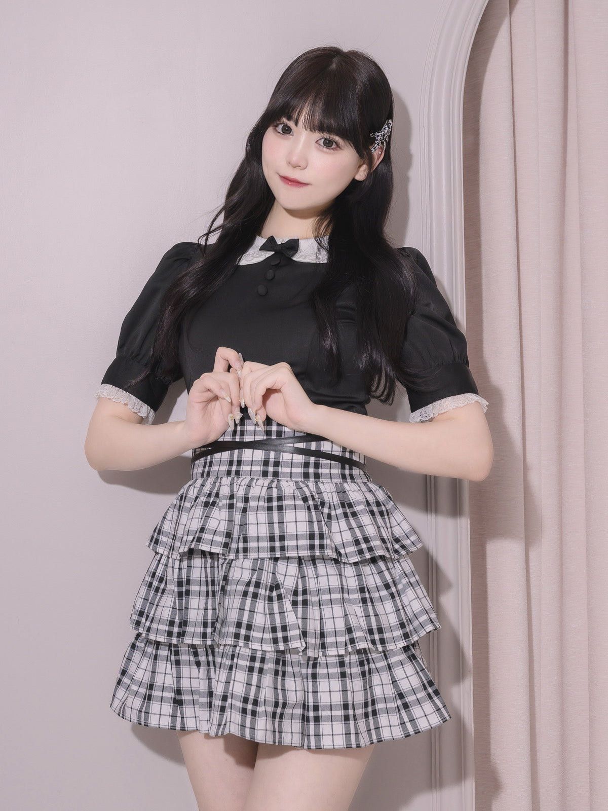 モデル身長:163cm/着用カラー:ブラック