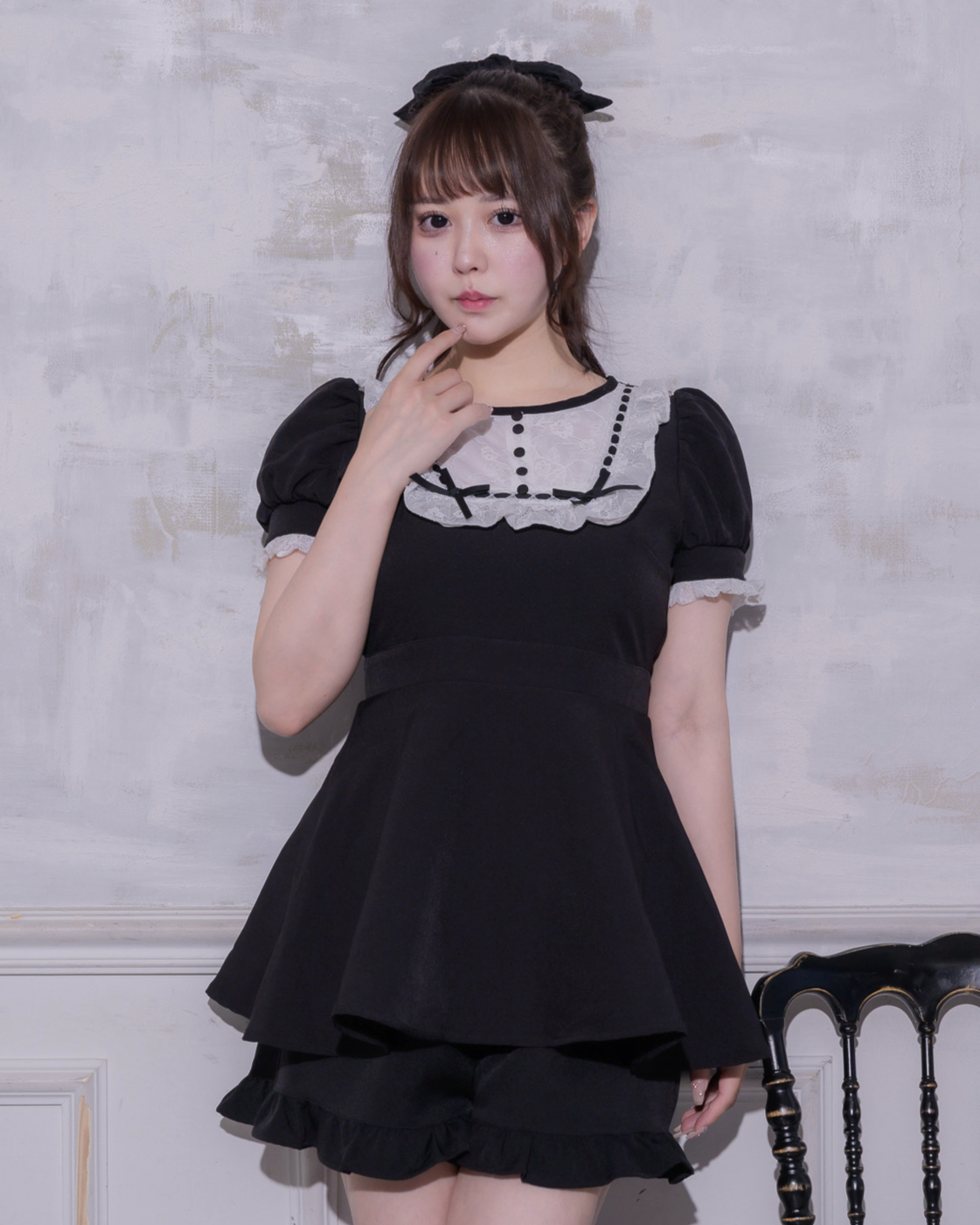 モデル身長:157cm/着用カラー:ブラック