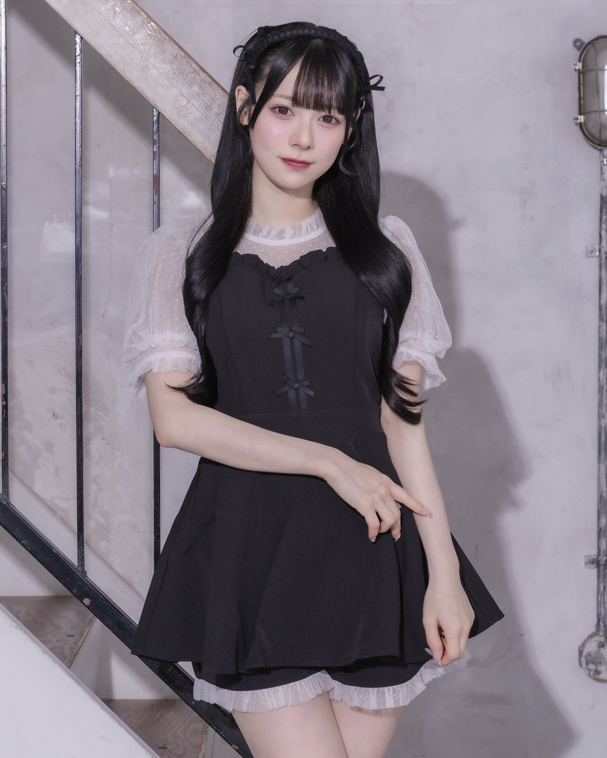 モデル身長:155cm/着用カラー:ブラック