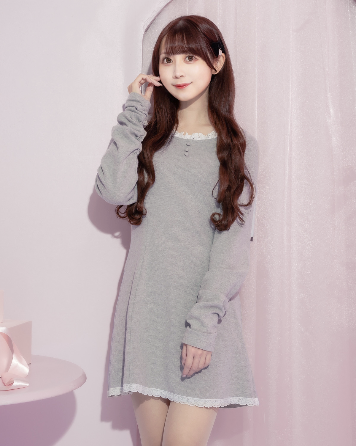 モデル身長:159cm/着用カラー:グレー