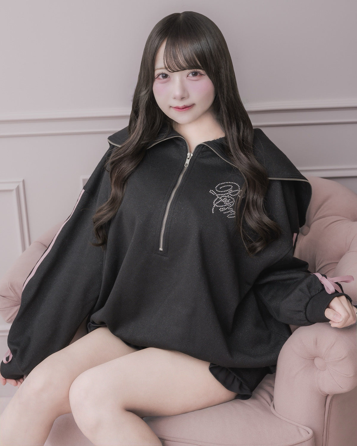 ストーンロゴオーバーサイズラメスウェット – pium