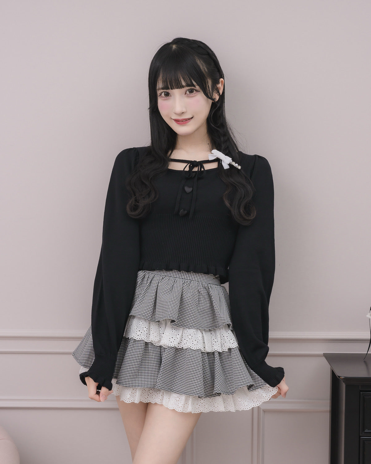 モデル身長：157cm/着用カラー:ブラック