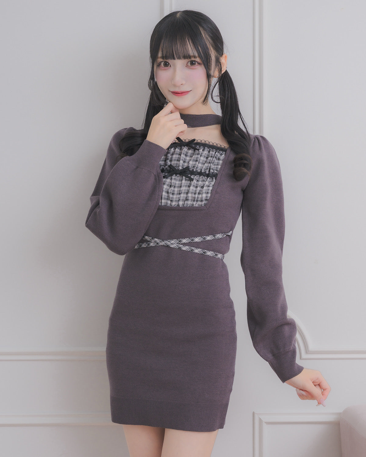 モデル身長：157cm/着用カラー:チャコール