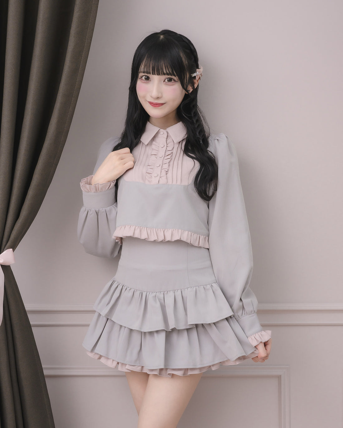 モデル身長：157cm/着用カラー:グレー