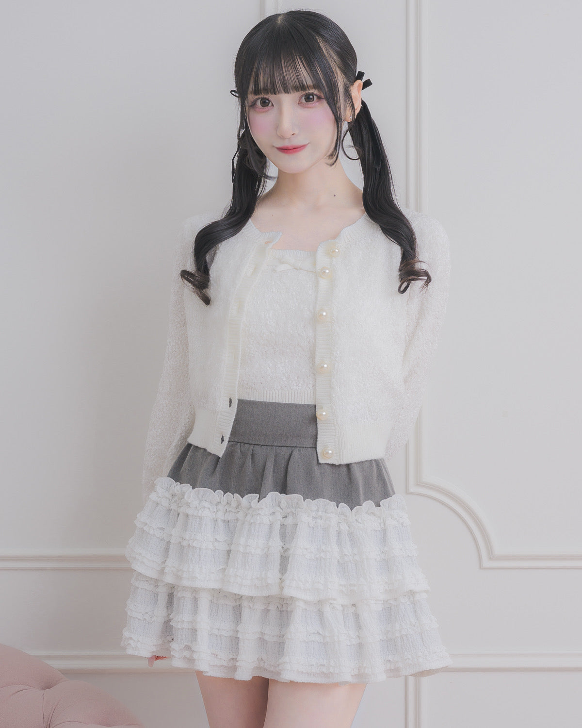 レースミックスティアードスカート – pium