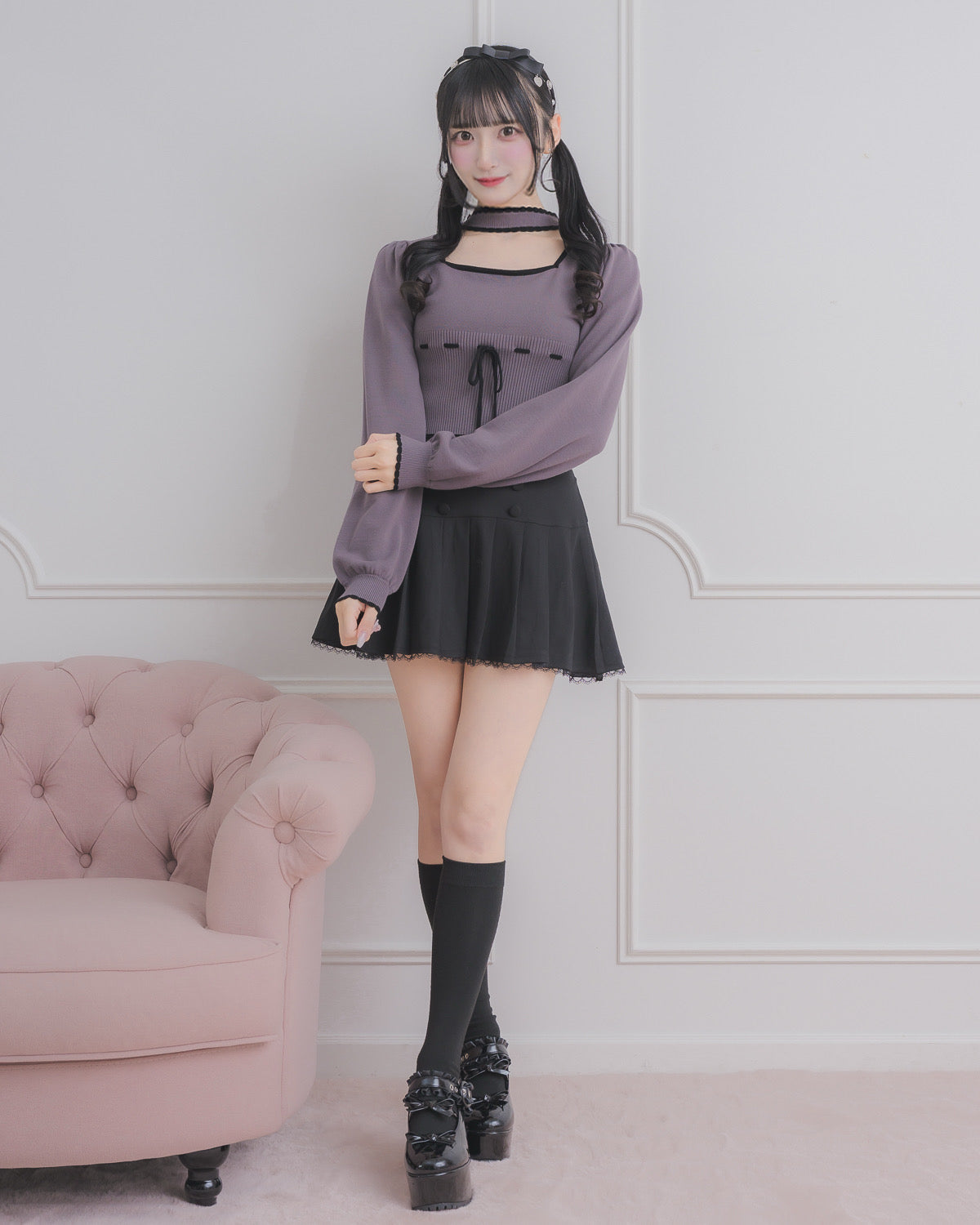 モデル身長：157cm/着用カラー:チャコール