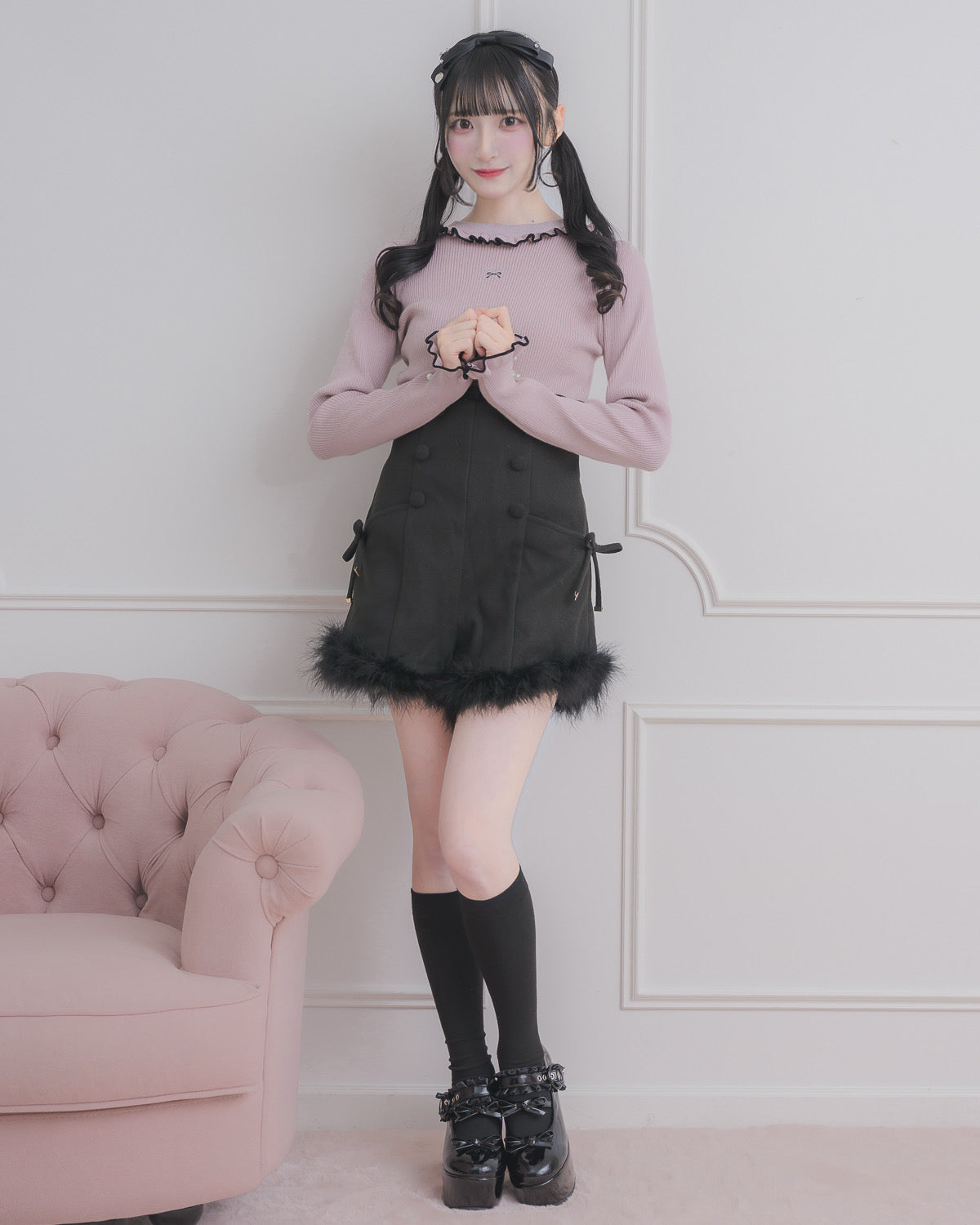 モデル身長：157cm/着用カラー：ブラック