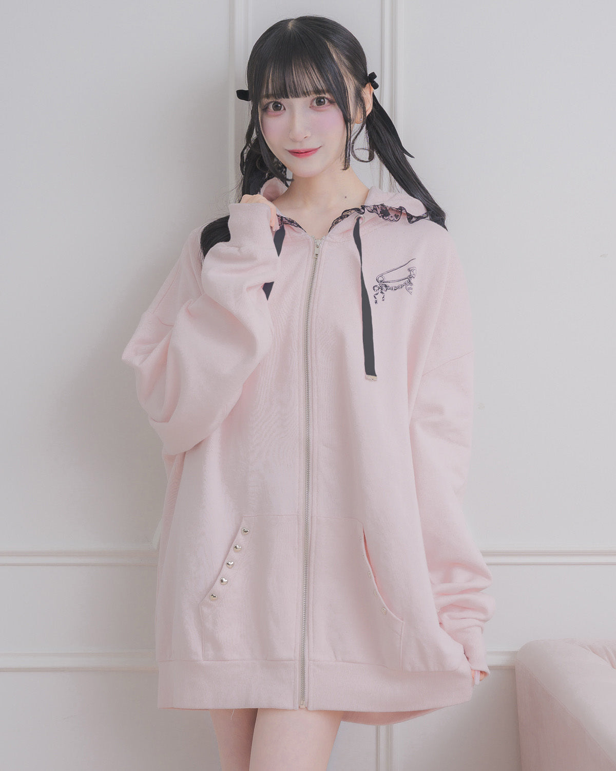 モデル身長：157cm/着用カラー:ピンク