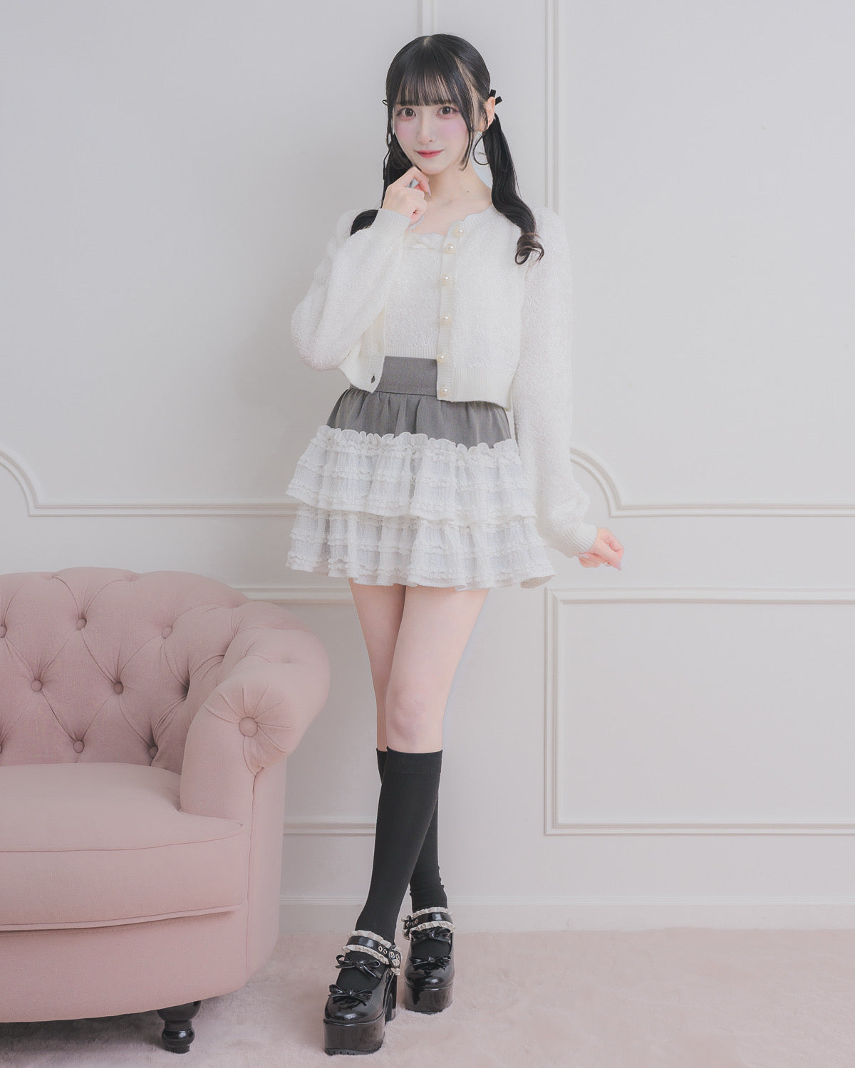 モデル身長：157cm/着用カラー:チャコール