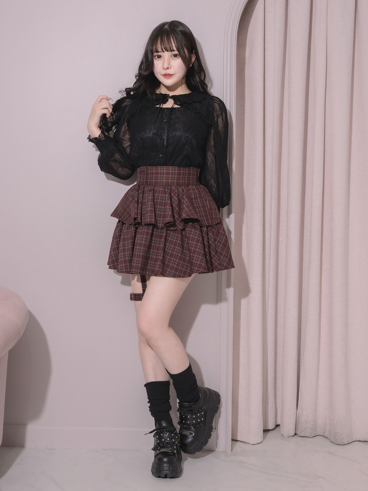 モデル身長:157cm/着用カラー:ブラック