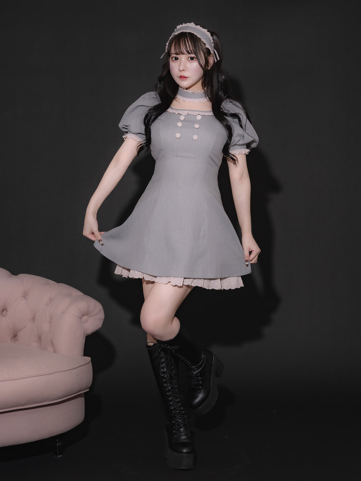 モデル身長:157cm/着用カラー:グレー