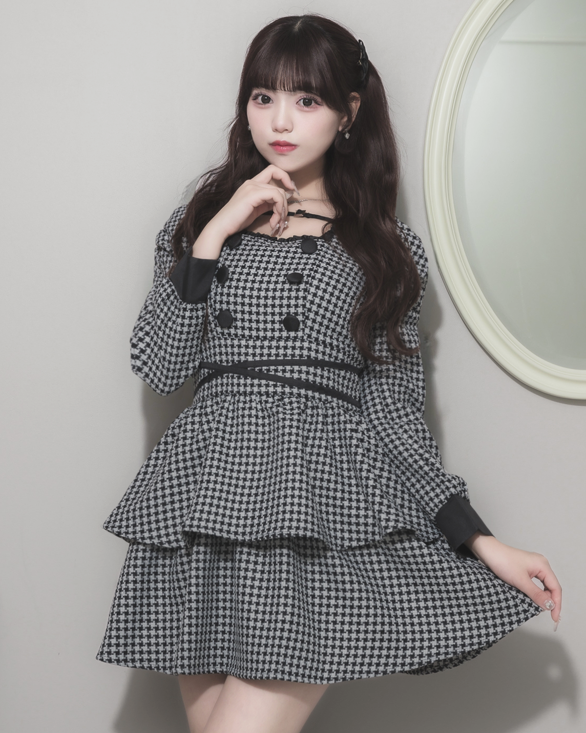 モデル身長:163cm/着用カラー:ブラックミックス