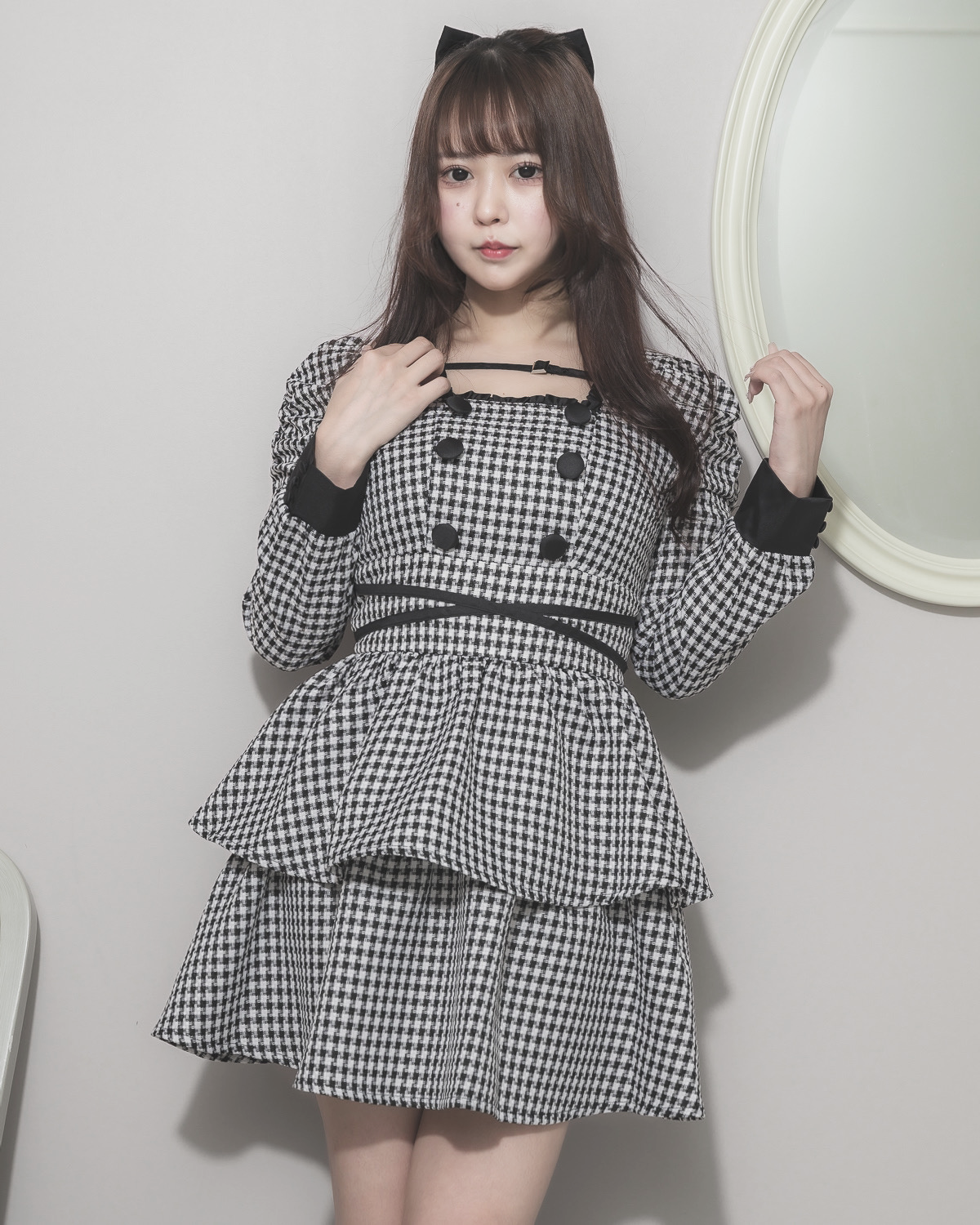 モデル身長:157cm/着用カラー:ホワイトミックス
