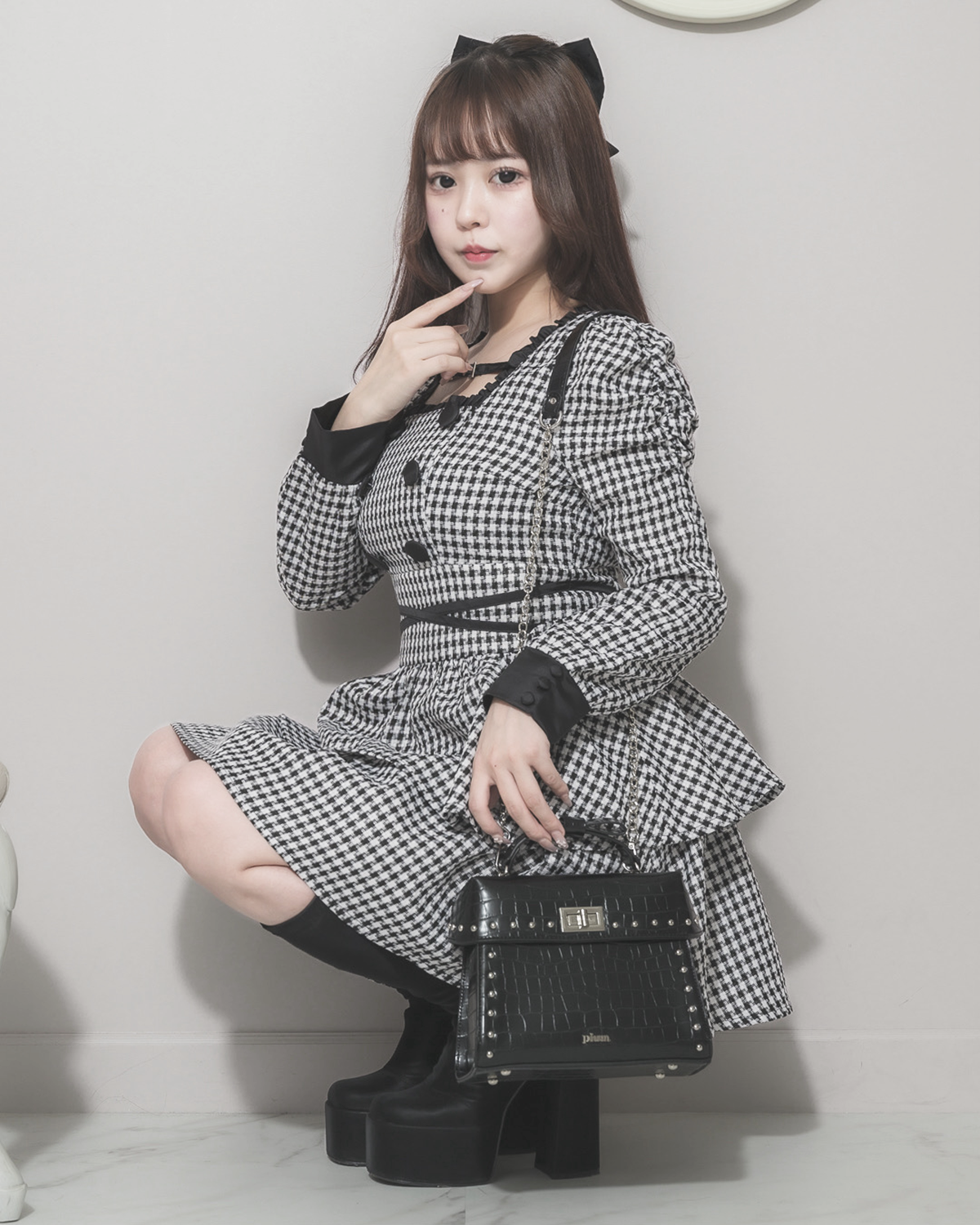 モデル身長:157cm/着用カラー:ホワイトミックス