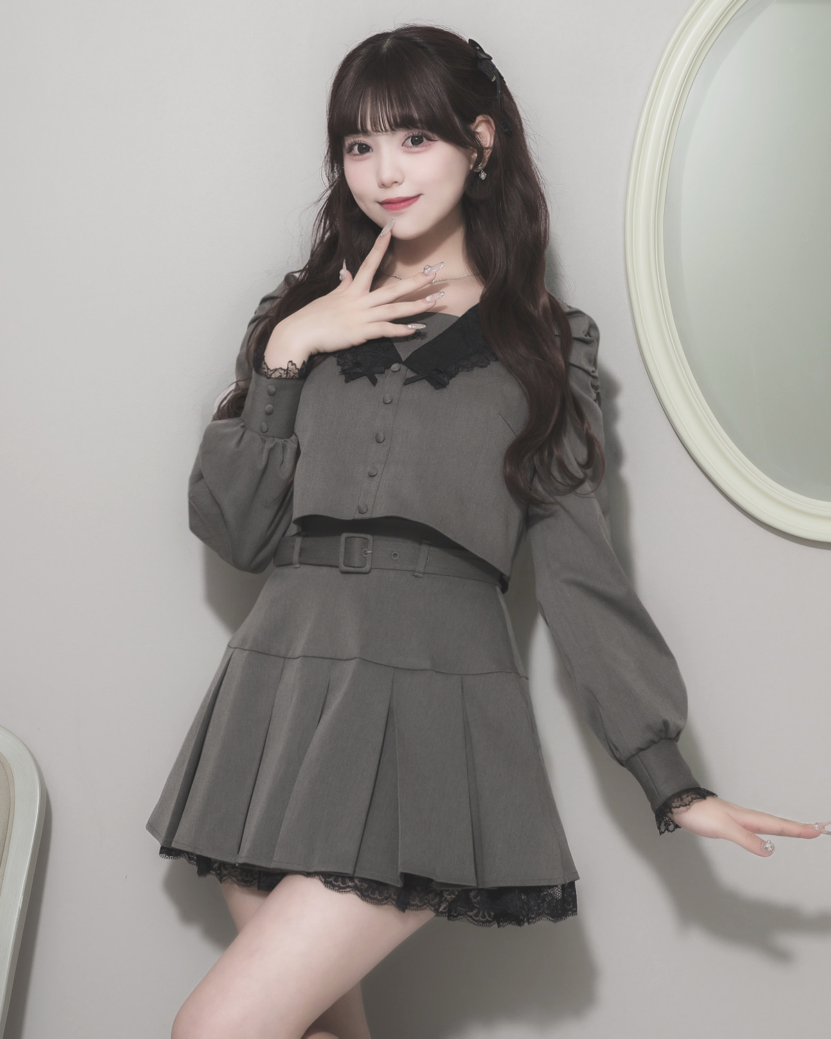 モデル身長:163cm/着用カラー:チャコール