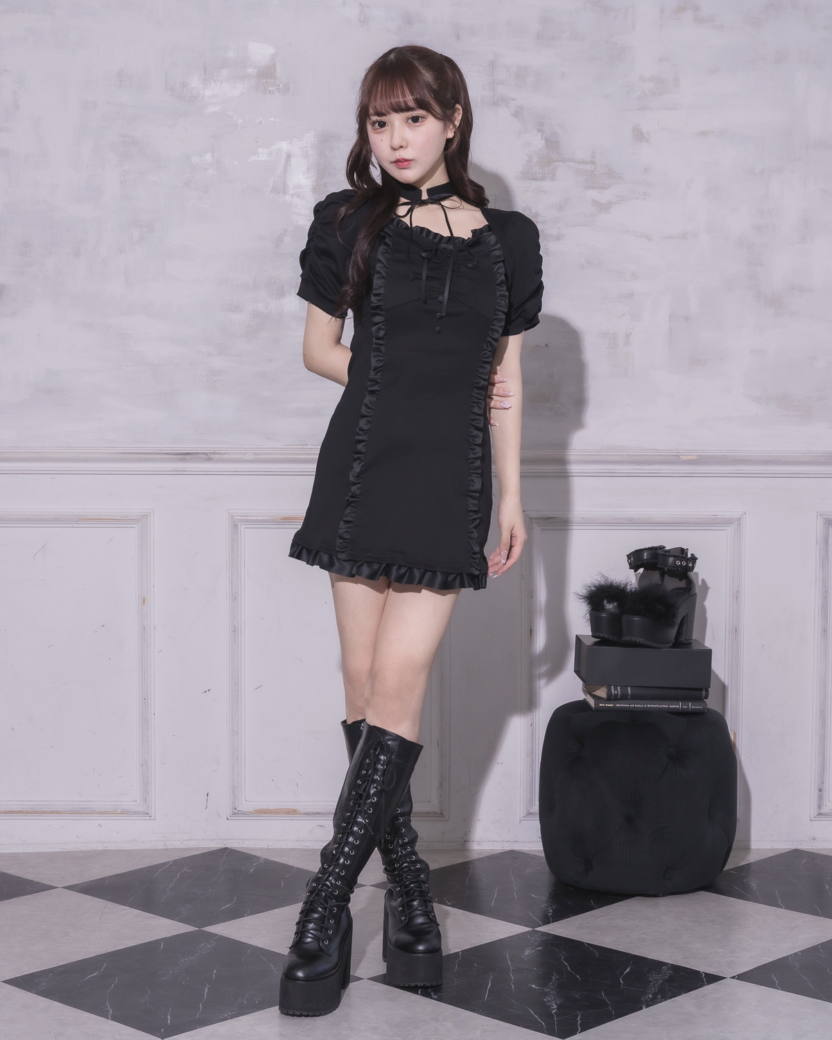 モデル身長:157cm/着用カラー : ブラック