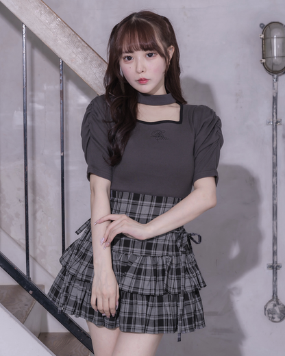 モデル身長：157cm/着用カラー : グレーチェック