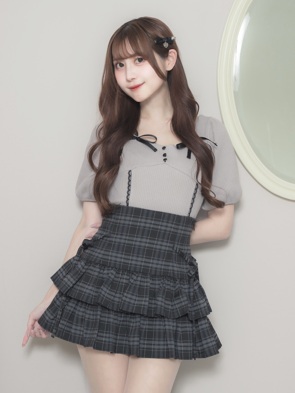 モデル身長:159cm/着用カラー:グレー