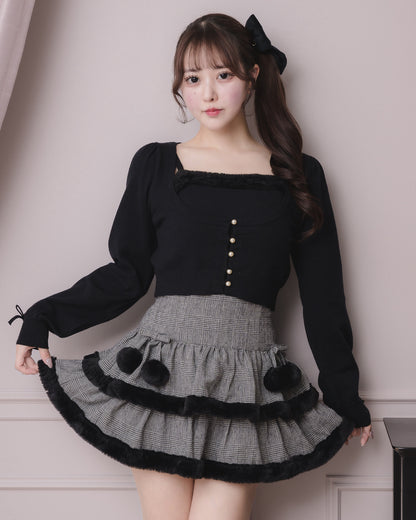 モデル身長：157cm/着用カラー：ブラックチェック