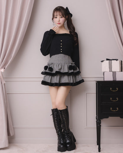 モデル身長：157cm/着用カラー：ブラックチェック