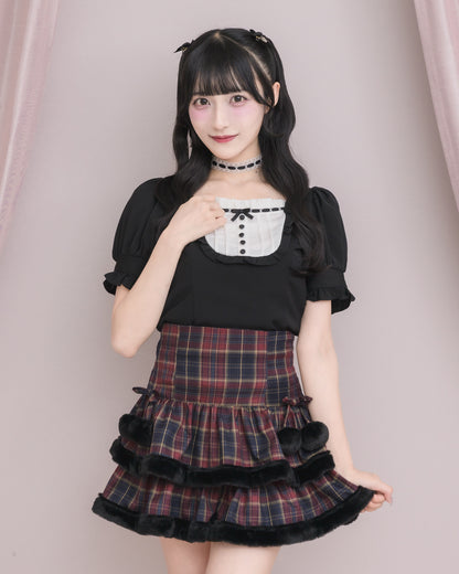 モデル身長：157cm/着用カラー：レッドチェック