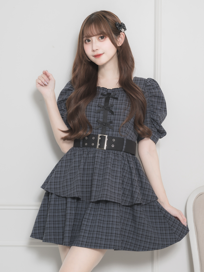 モデル身長：159cm/着用カラー:ダークチェック
