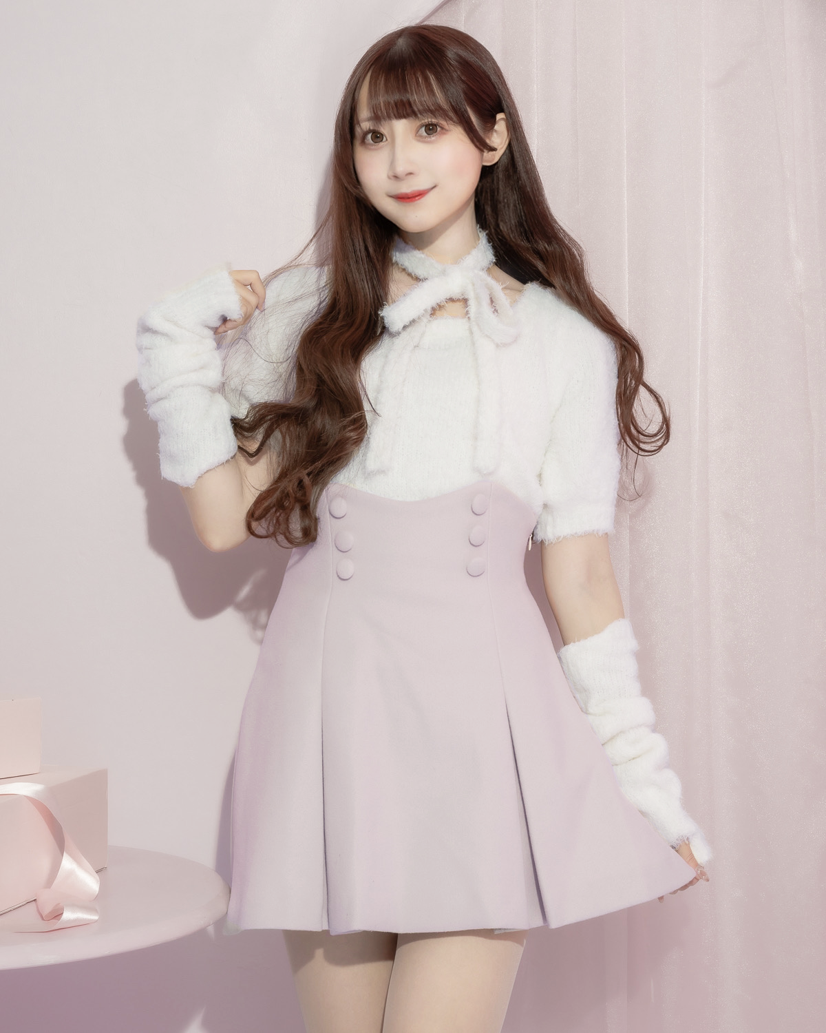 モデル身長:159cm/着用カラー:ホワイト