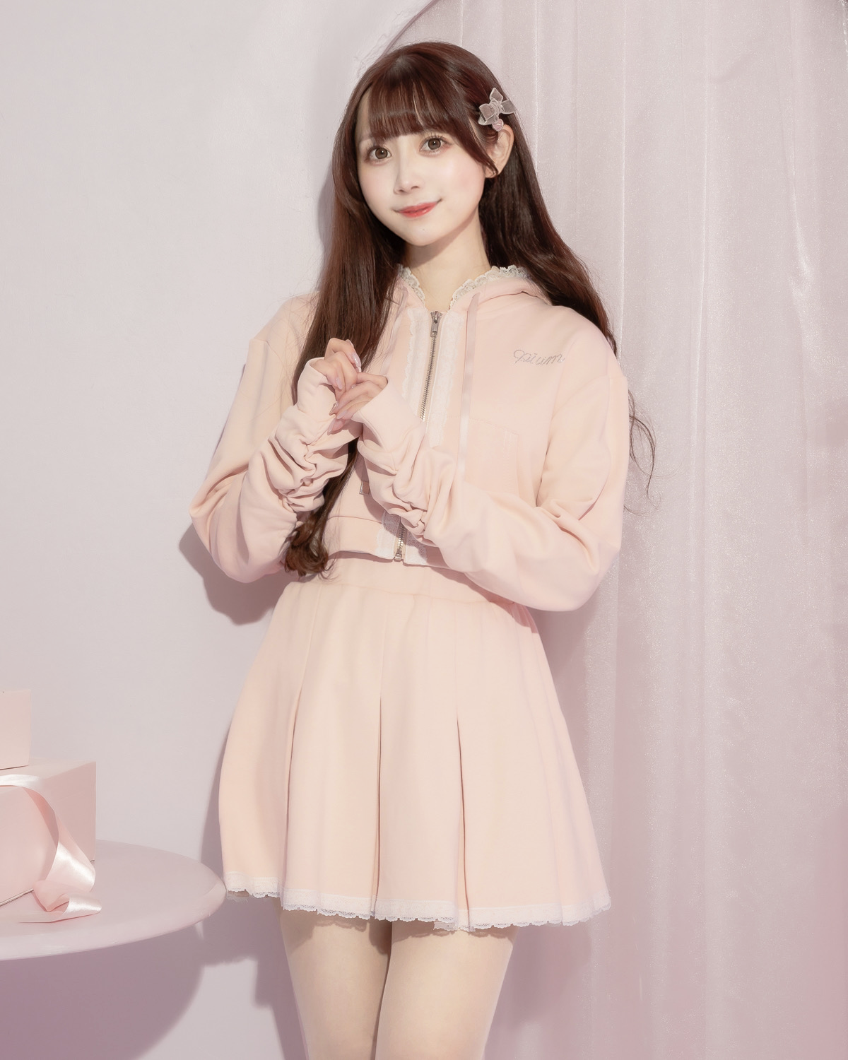 モデル身長:159cm/着用カラー:ピンク