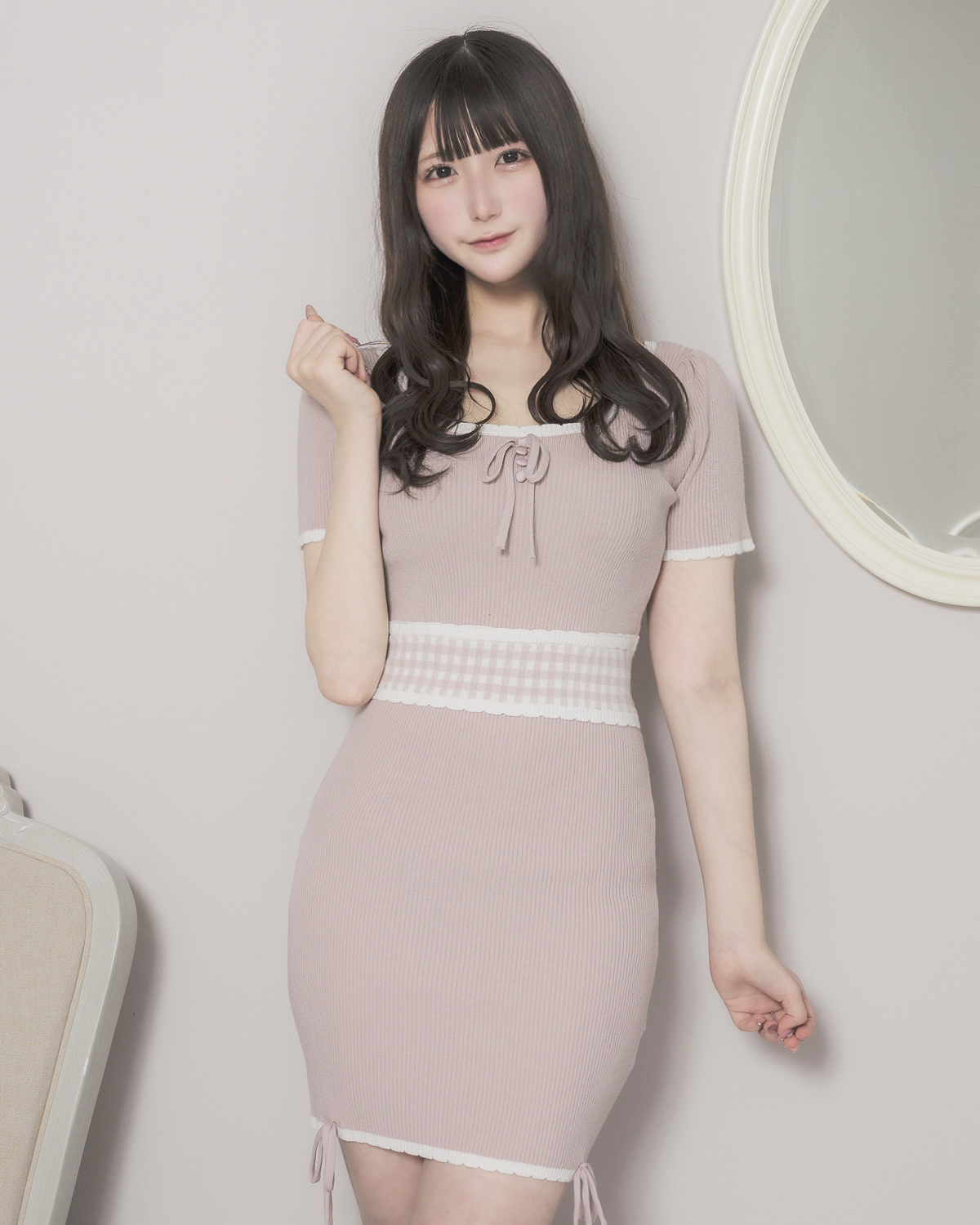 モデル身長:160cm/着用カラー:ピンク