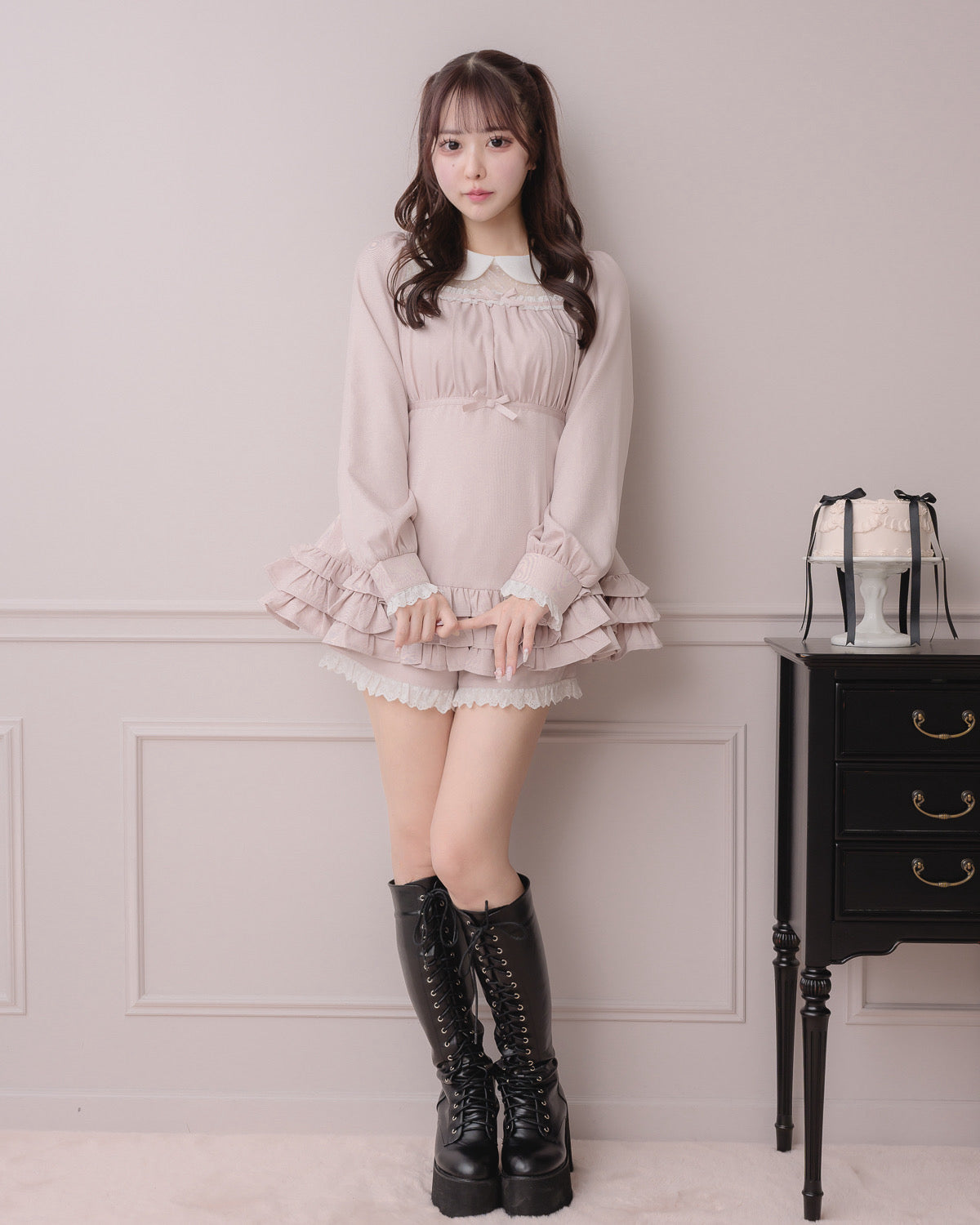 モデル身長：157cm/着用カラー:ピンク